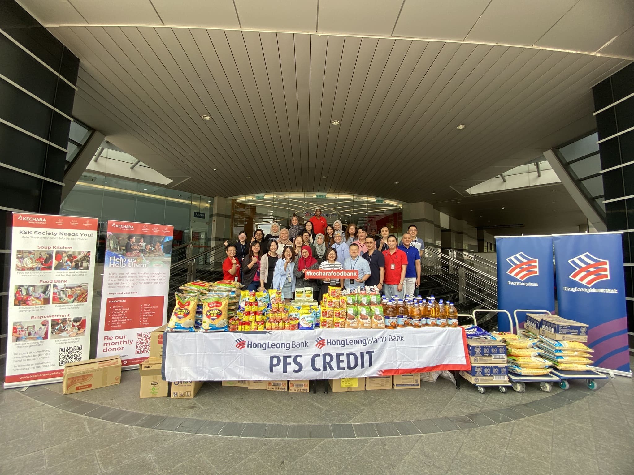 Food bank distribution in progress
