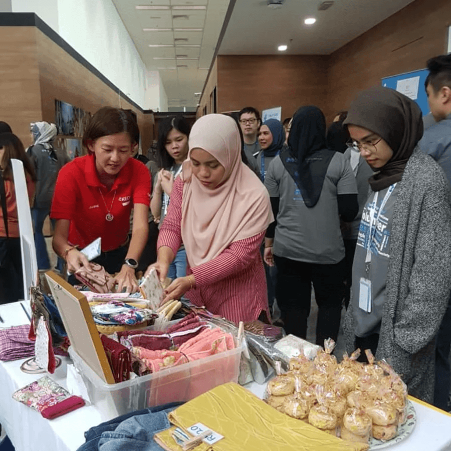 Corporate gifting booth showcasing empowerment programme products