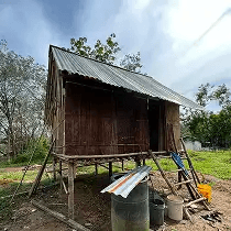 Classroom repairs or equipment in an Orang Asli village