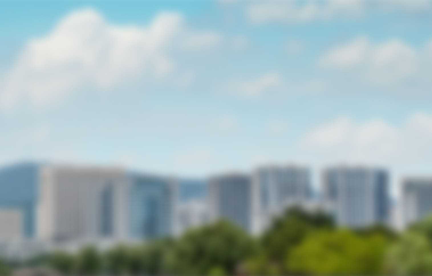 a blurry skyline